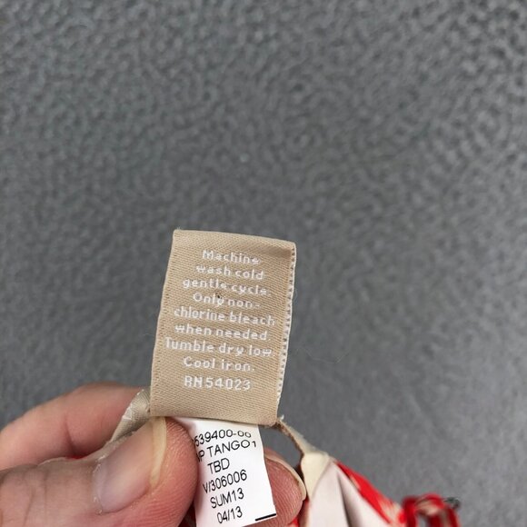 Banana Republic Dress Women 2 Red Maxi Blouson Sundress Pleats Sleeveless Strap* - Picture 11 of 12